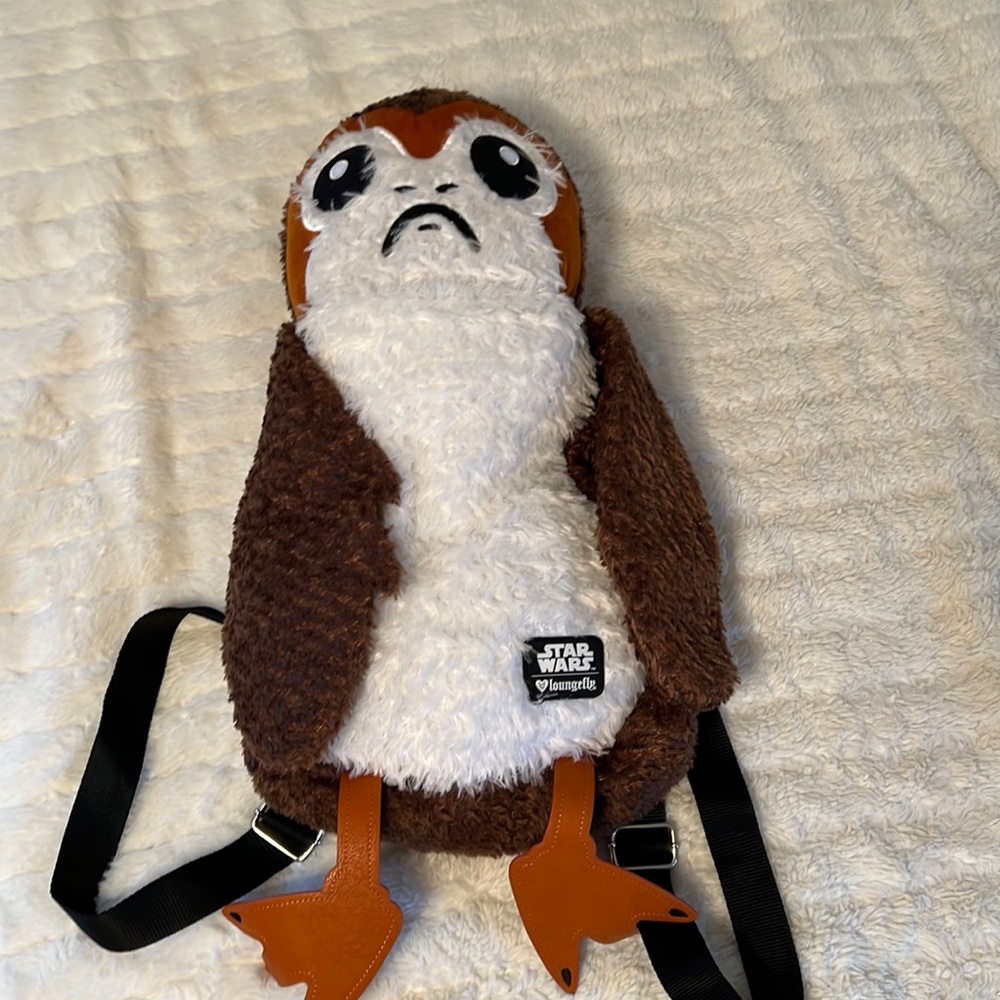 RARE Loungefly x Star Wars “Porg” Plush Backpack Porg Backpack